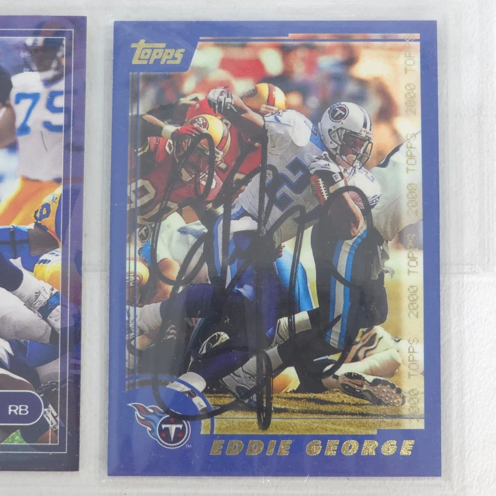 Eddie George Football Cards x30 Titans Fleer Topps Score NFL Inserts Autographed - Picture 2 of 10